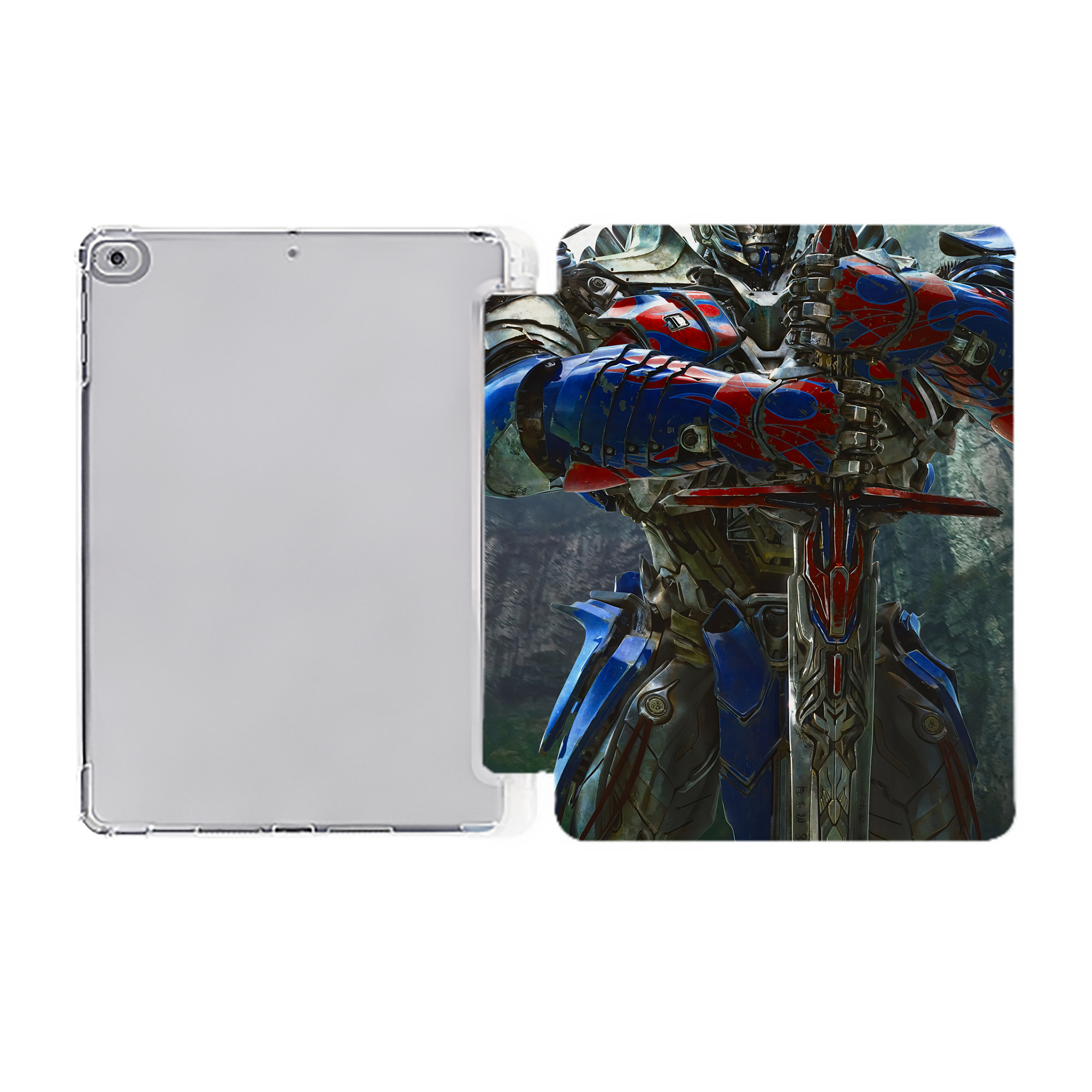 （画像用） Transformers トランスフォーマー IPad ケース ペン収納付き 三つ折りスタンド PUレザー×シリコン 対応機種9.5/10.5/10.9インチ